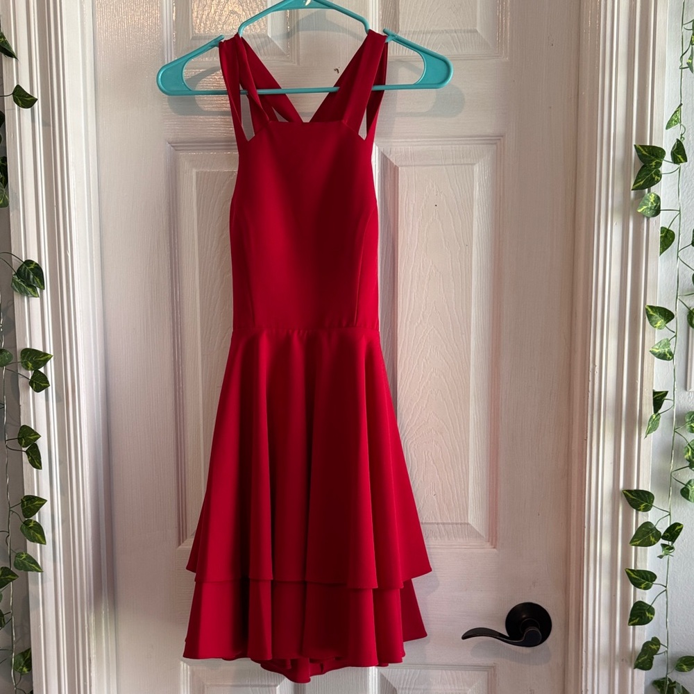 Elegant Red Sleeveless Dress